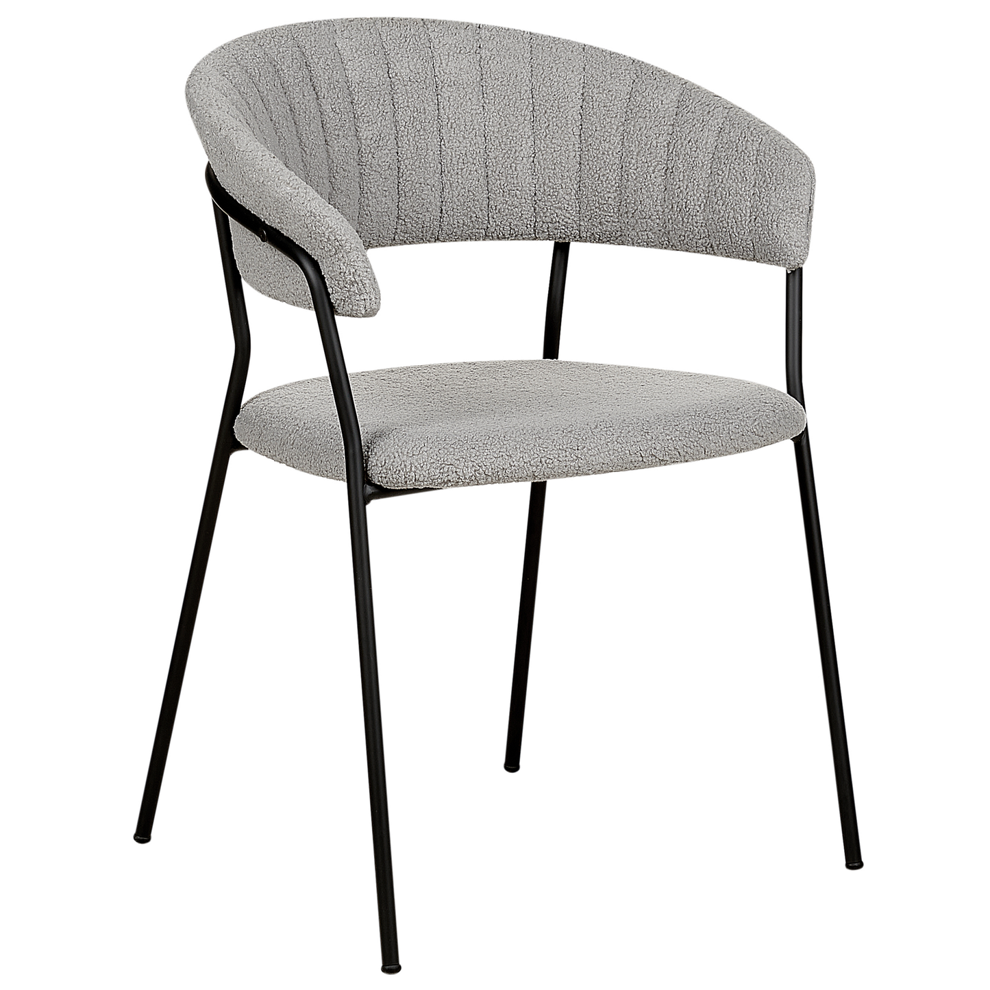 Esszimmerstuhl 2er Set MARIPOSA Bouclé Grau