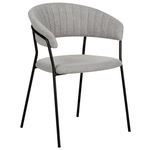 Esszimmerstuhl 2er Set MARIPOSA Bouclé Grau