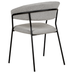 Esszimmerstuhl 2er Set MARIPOSA Bouclé Grau