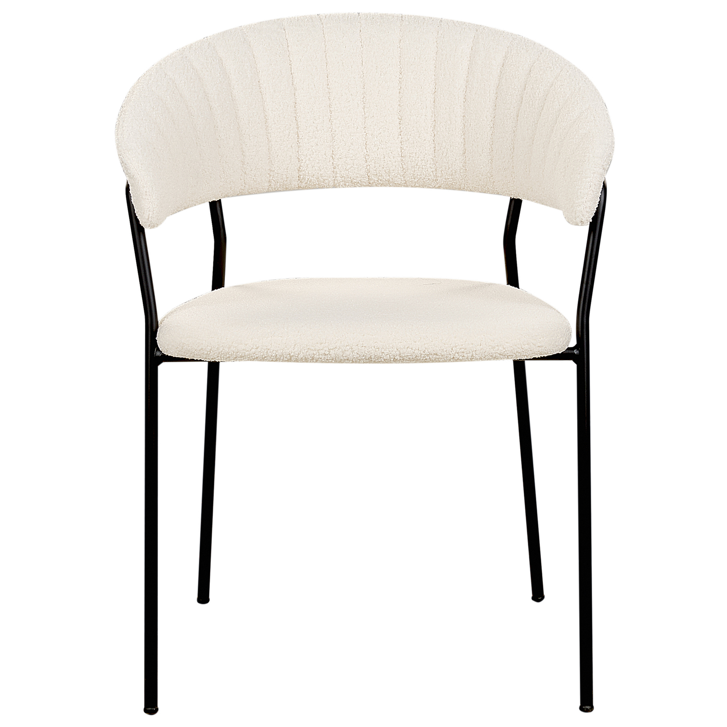 Esszimmerstuhl 2er Set MARIPOSA Bouclé Cremeweiss