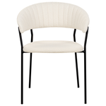 Esszimmerstuhl 2er Set MARIPOSA Bouclé Cremeweiss