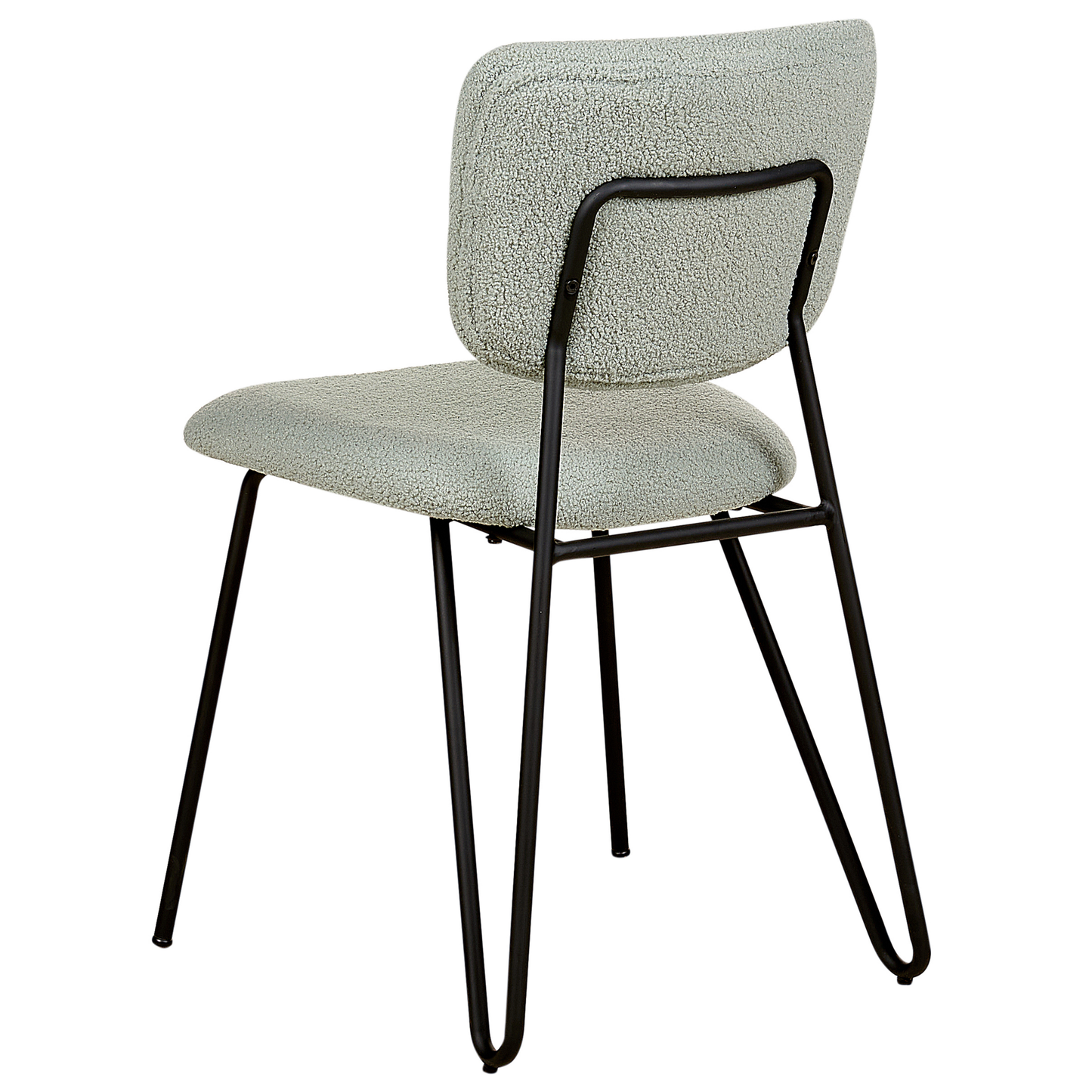 Esszimmerstuhl 2er Set NELKO Bouclé Hellgrün