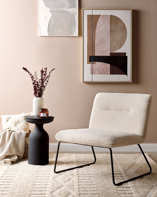 Sessel COTULLA Bouclé Weiss