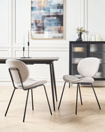 Esszimmerstuhl 2er Set LUANA Samtstoff Hellbeige