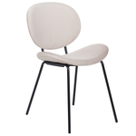 Esszimmerstuhl 2er Set LUANA Samtstoff Hellbeige