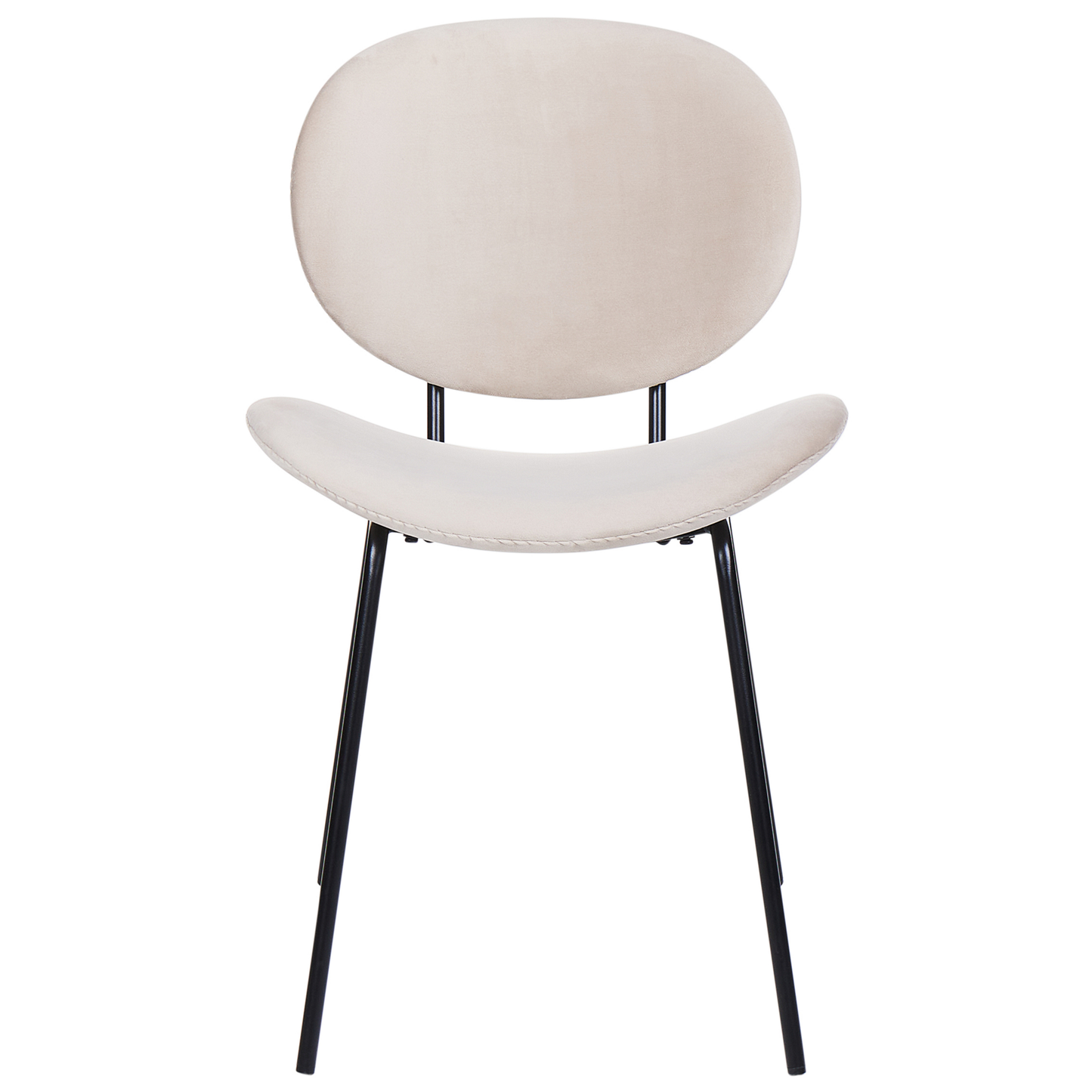 Esszimmerstuhl 2er Set LUANA Samtstoff Hellbeige