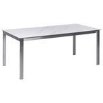 Gartentisch COSOLETO 180 cm 90 cm Marmor Optik Glas Weiss