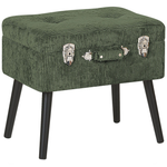Hocker mit Stauraum Cord dunkelgrün Koffer-Design MALLARD