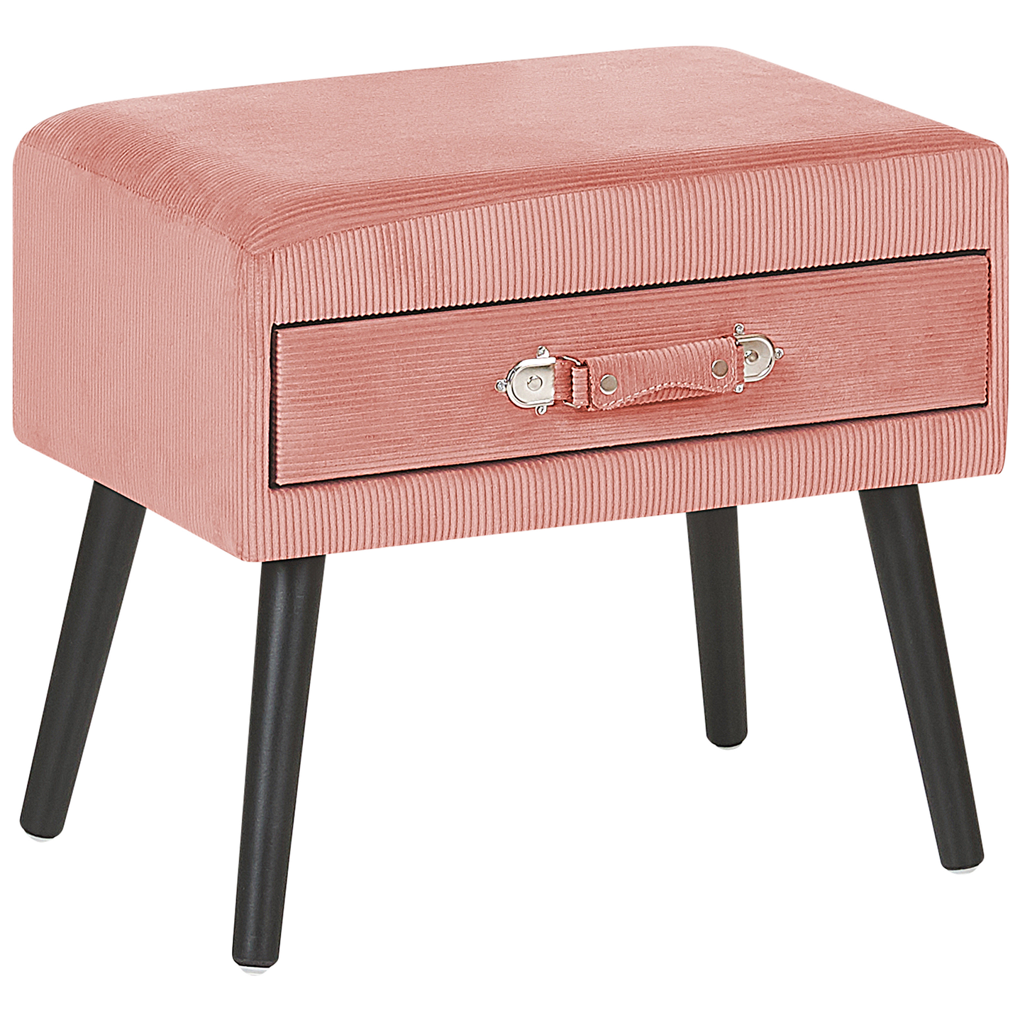 Nachttisch mit 1 Schublade EUROSTAR Cord Rosa
