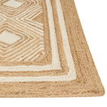 Teppich Jute beige 200 x 300 cm geometrisches Muster Kurzflor MENGEN