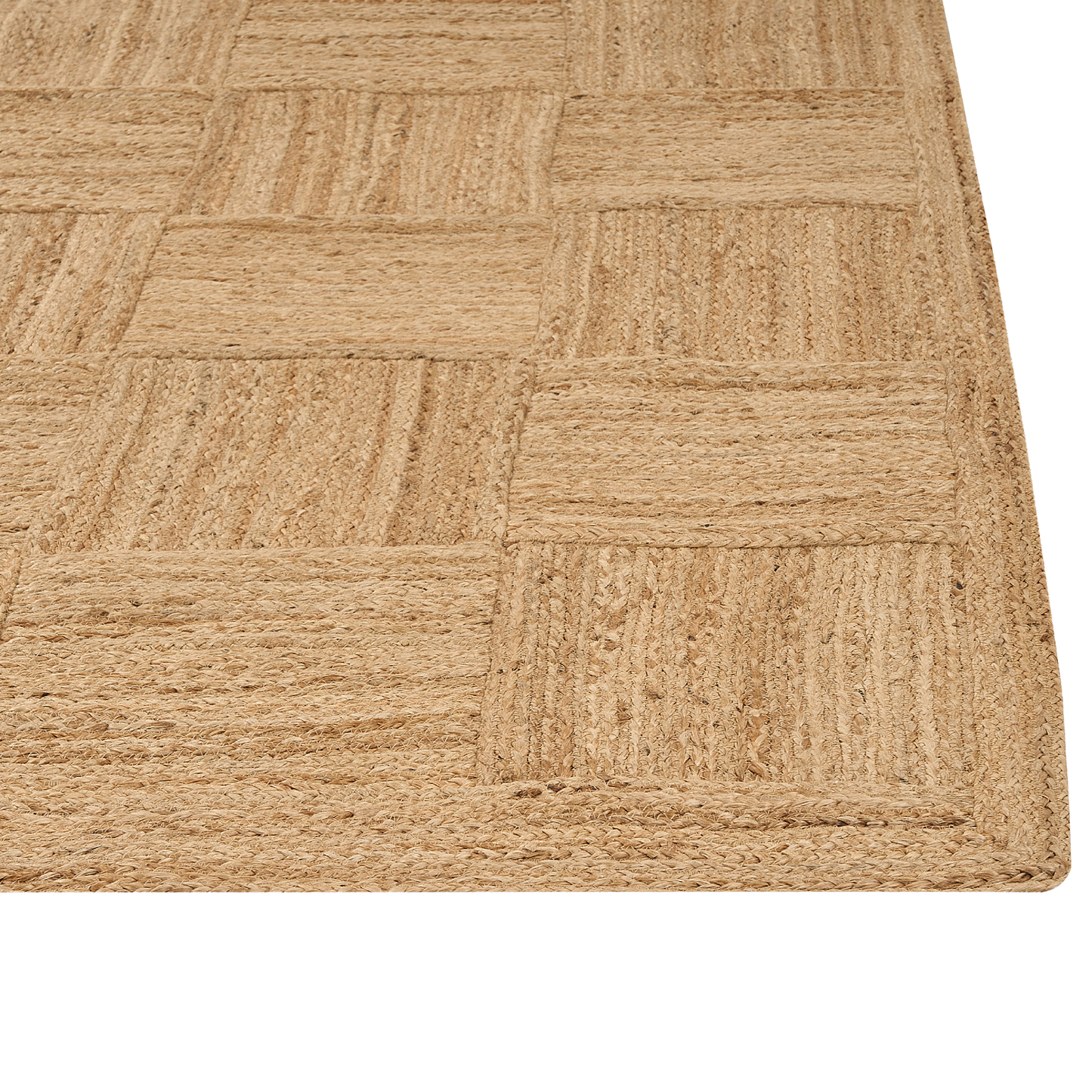 Teppich Jute beige 160 x 230 cm geometrisches Muster Kurzflor ESENTEPE
