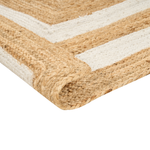 Teppich Jute beige 160 x 230 cm geometrisches Muster Kurzflor GEMEREK