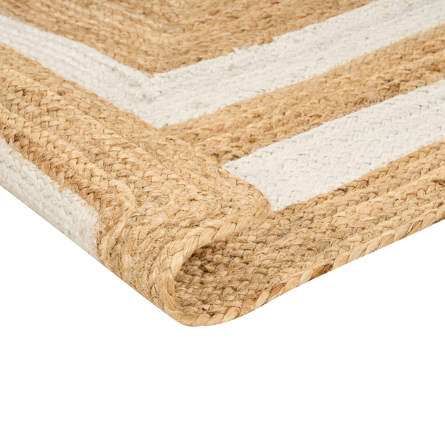 Teppich Jute beige 200 x 300 cm geometrisches Muster Kurzflor GEMEREK