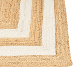 Teppich Jute beige 300 x 400 cm geometrisches Muster Kurzflor GEMEREK
