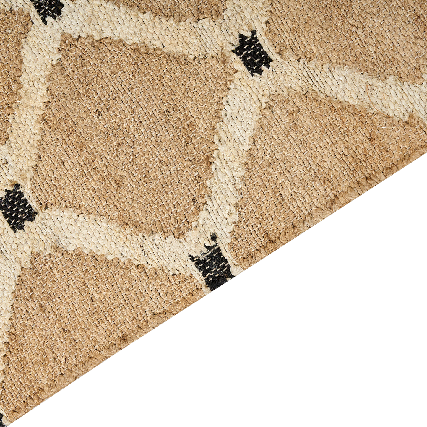 Teppich Jute beige 200 x 300 cm geometrisches Muster Kurzflor KALEKOY