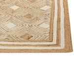 Teppich Jute beige 160 x 230 cm geometrisches Muster Kurzflor MENGEN