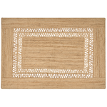 Teppich Jute beige 160 x 230 cm geometrisches Muster Kurzflor YENIKOY