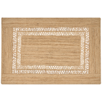 Teppich Jute beige 200 x 300 cm geometrisches Muster Kurzflor YENIKOY