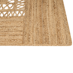 Teppich Jute beige 200 x 300 cm geometrisches Muster Kurzflor YENIKOY