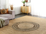 Teppich Jute beige 300 x 400 cm geometrisches Muster Kurzflor BOGAZOREN