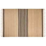 Teppich Jute beige / schwarz 160 x 230 cm Streifenmuster Kurzflor ERICEK