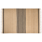 Teppich Jute beige / schwarz 200 x 300 cm Streifenmuster Kurzflor ERICEK