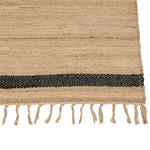 Teppich Jute beige / schwarz 200 x 300 cm Streifenmuster Kurzflor ERICEK