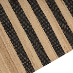 Teppich Jute beige / schwarz 300 x 400 cm Streifenmuster Kurzflor ERICEK