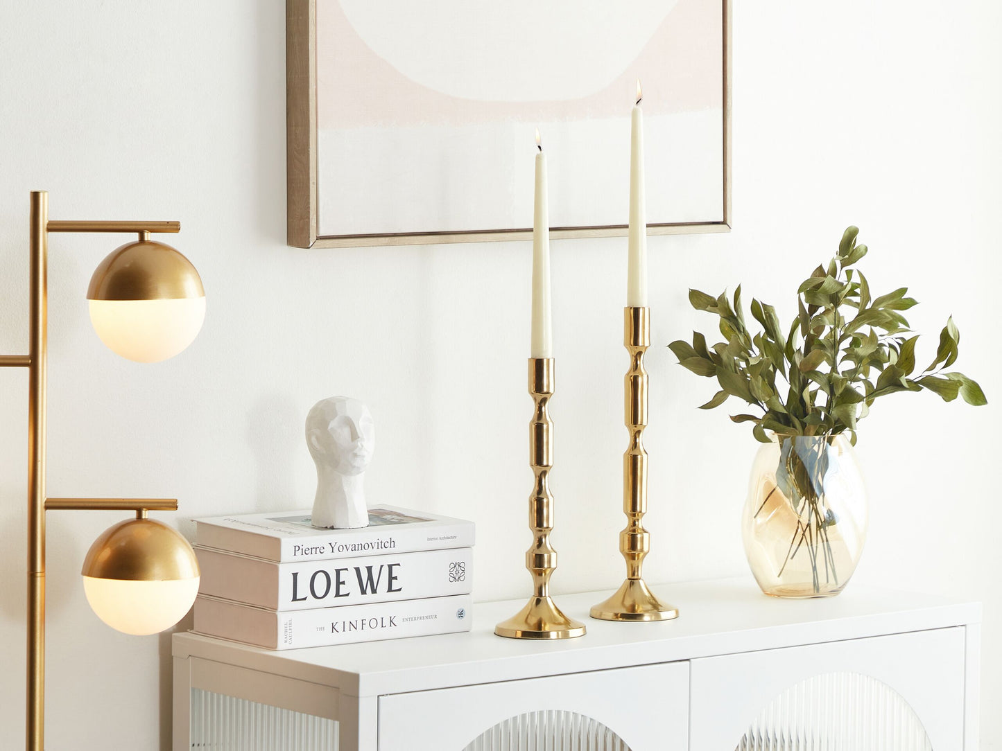 Kerzenständer 2er Set TIRAH Metall 31/36 cm Gold