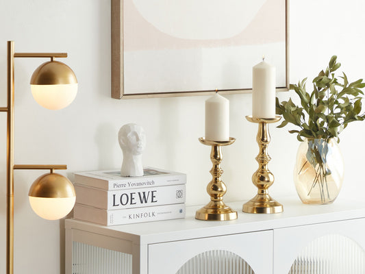 Kerzenständer Aluminium gold 2er Set DIRIN