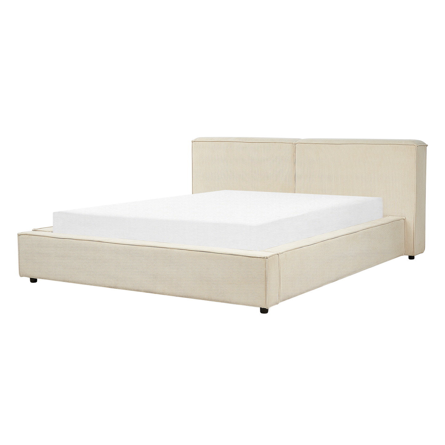 Bett mit Lattenrost Cord LINARDS 160 x 200 cm Beige