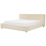 Bett mit Lattenrost Cord LINARDS 180 x 200 cm Beige