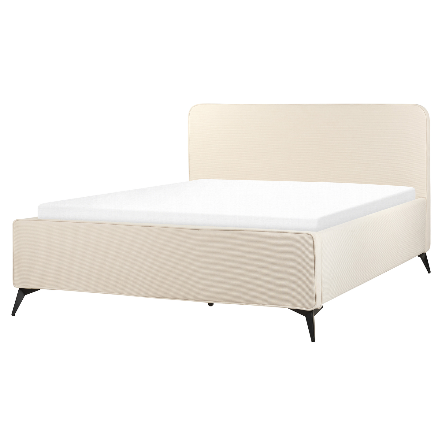 Bett mit Lattenrost Cord VALOGNES 160 x 200 cm Hellbeige