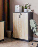 Büroschrank ZEHNA Braun / Schwarz