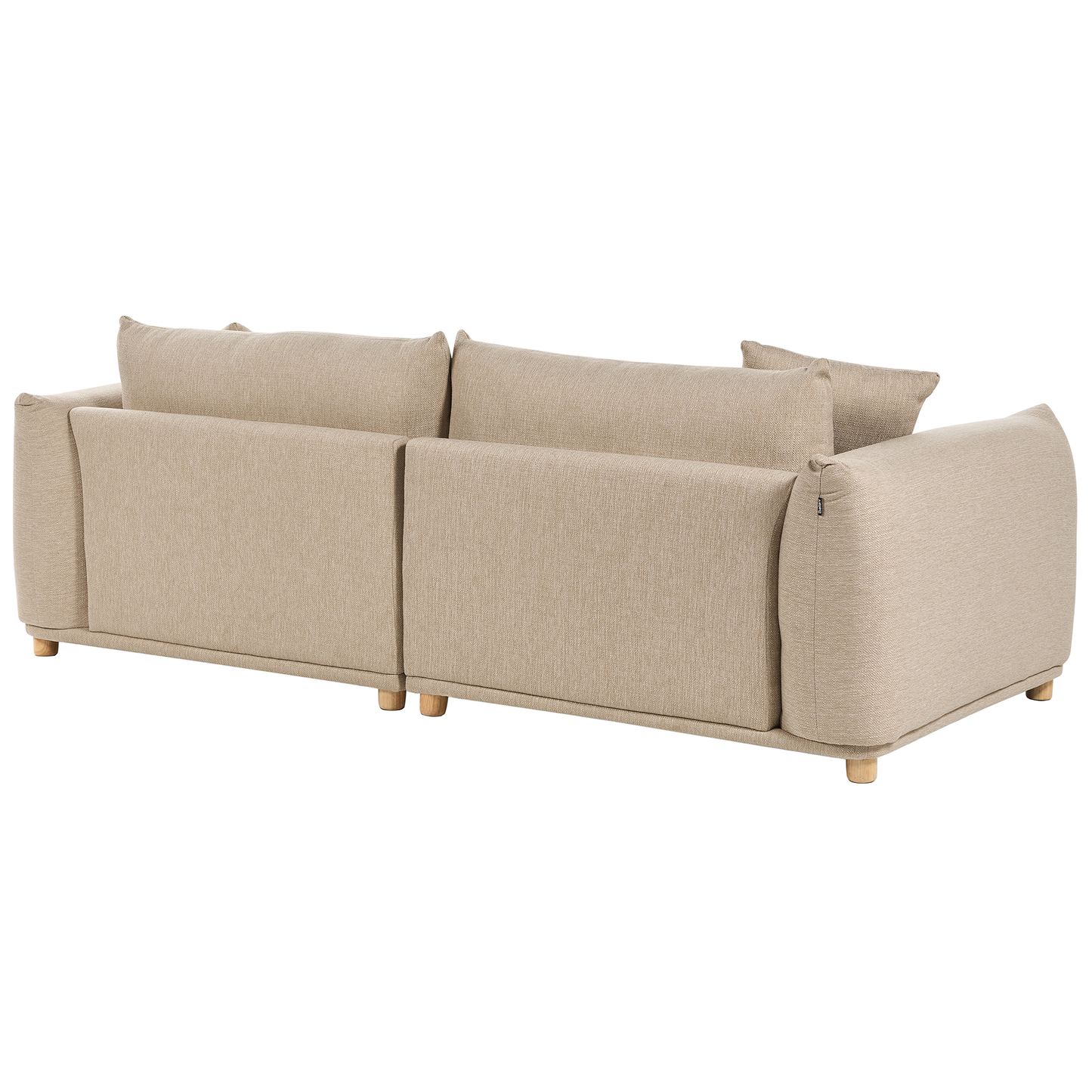 3-Sitzer Sofa Stoff hellbeige mit Kissen LUVOS