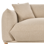 3-Sitzer Sofa Stoff hellbeige mit Kissen LUVOS