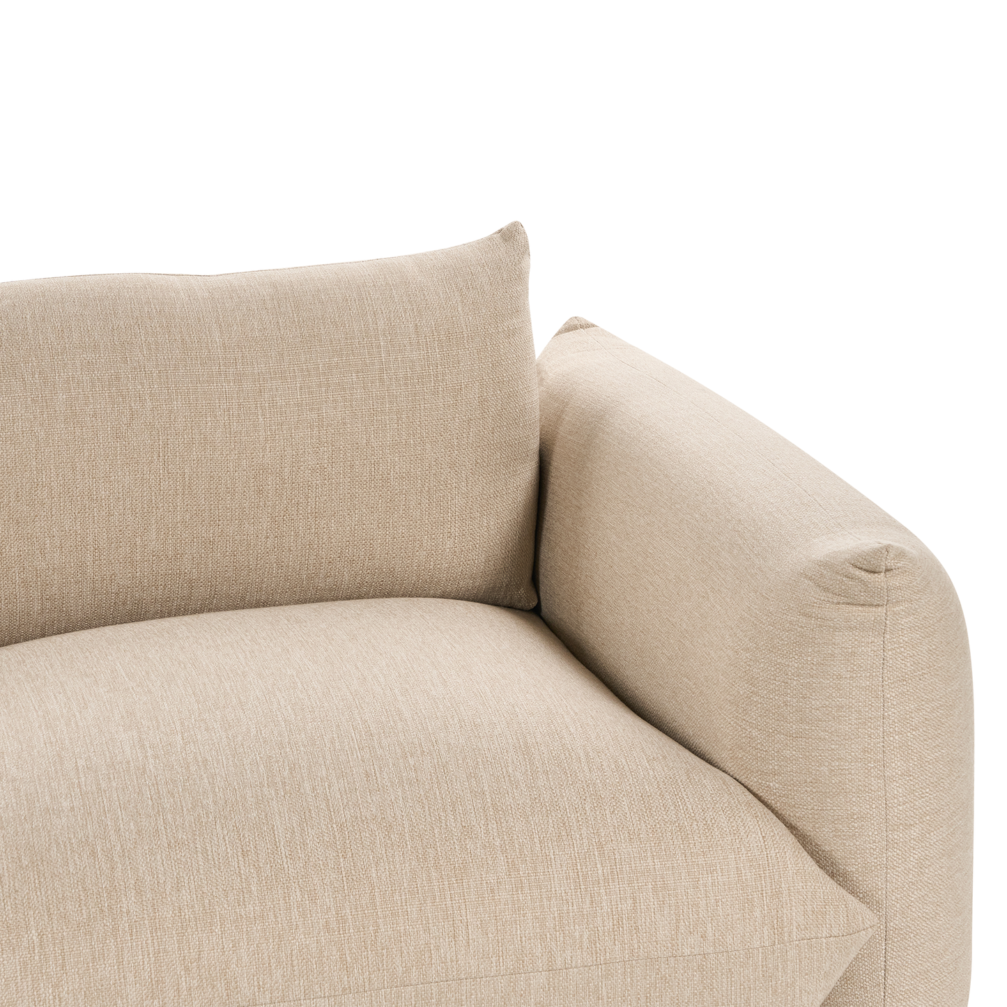 3-Sitzer Sofa Stoff hellbeige mit Kissen LUVOS