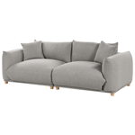 3-Sitzer Sofa Stoff hellgrau mit Kissen LUVOS