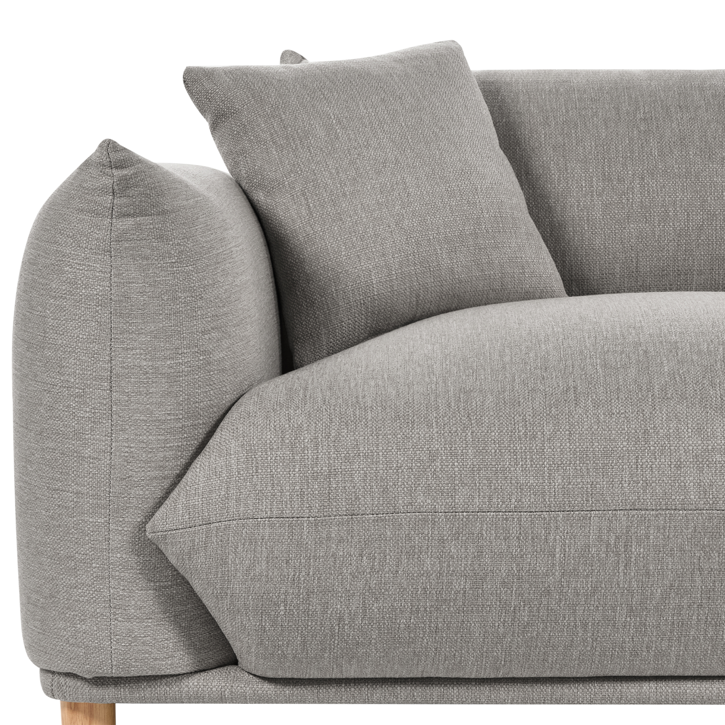 3-Sitzer Sofa Stoff hellgrau mit Kissen LUVOS