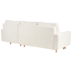 3-Sitzer Ecksofa Bouclé cremeweiss linksseitig mit Schlaffunktion Stauraum SIRO