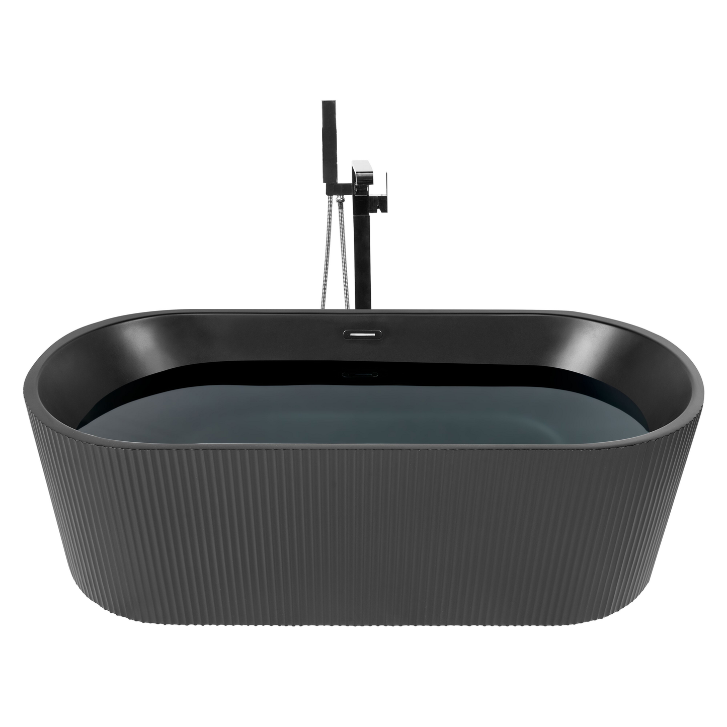 Freistehende Badewanne 169 cm x 80 cm schwarz GOCTA