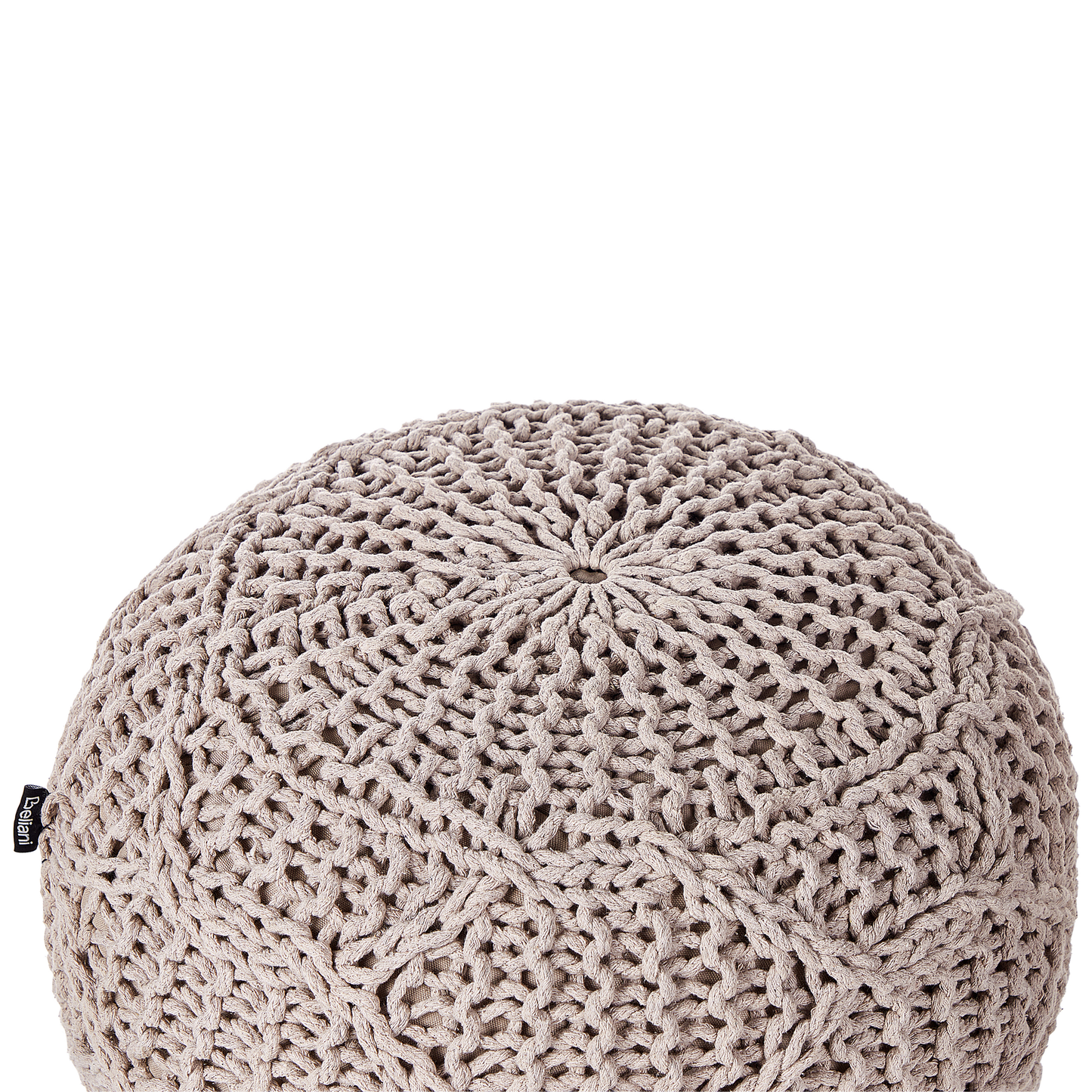Pouf Makramee Baumwolle taupe ⌀ 50 cm TRIMAN