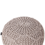 Pouf Makramee Baumwolle taupe ⌀ 50 cm TRIMAN