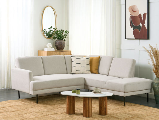 4-Sitzer Ecksofa hellbeige linksseitig BREDA