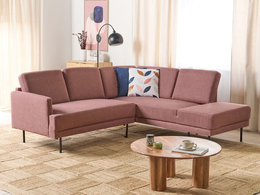 4-Sitzer Ecksofa rosa linksseitig BREDA