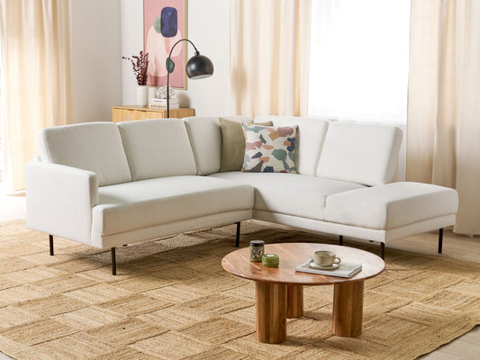 4-Sitzer Ecksofa cremeweiss linksseitig BREDA