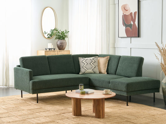 4-Sitzer Ecksofa dunkelgrün linksseitig BREDA