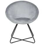 Esszimmerstuhl FLOBY II Samtstoff Hellgrau