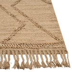 Teppich Jute beige 160 x 230 cm geometrisches Muster Kurzflor HANDERE