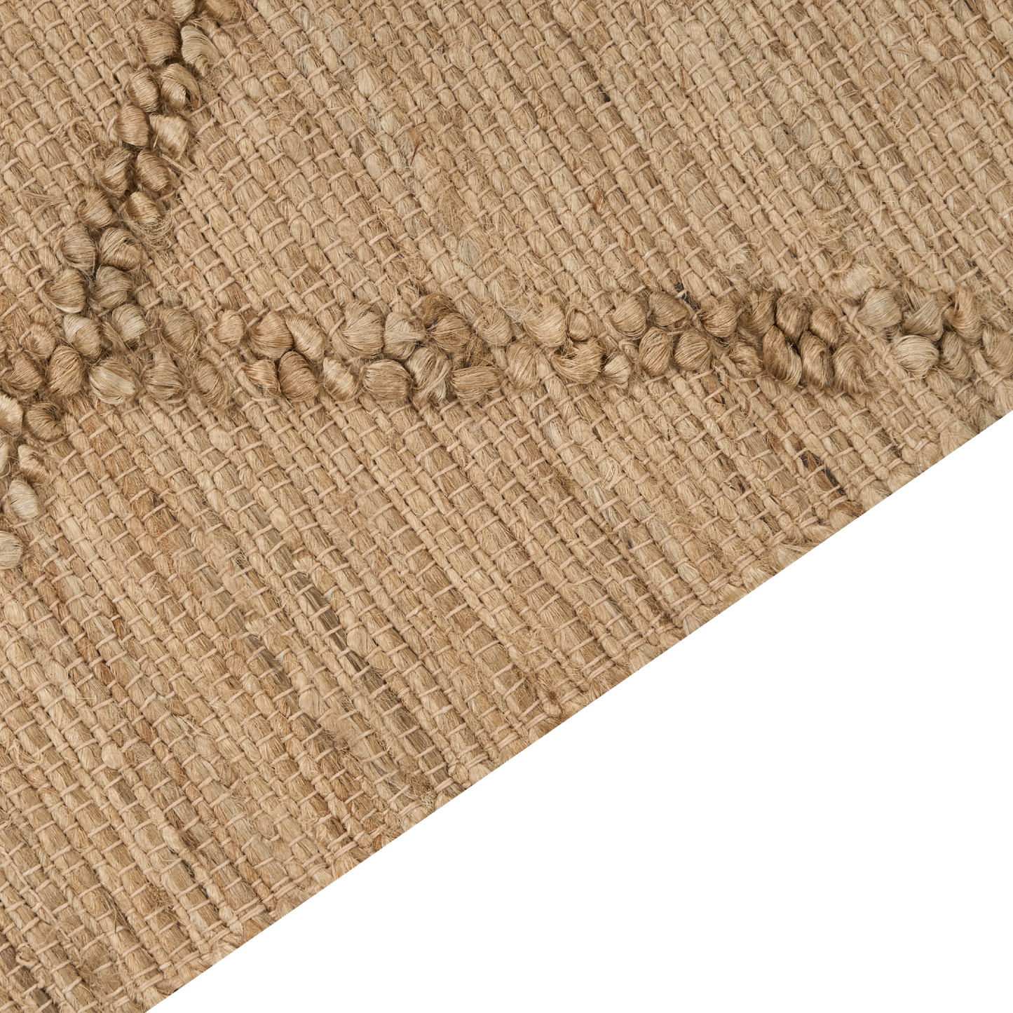 Teppich Jute beige 160 x 230 cm geometrisches Muster Kurzflor HANDERE